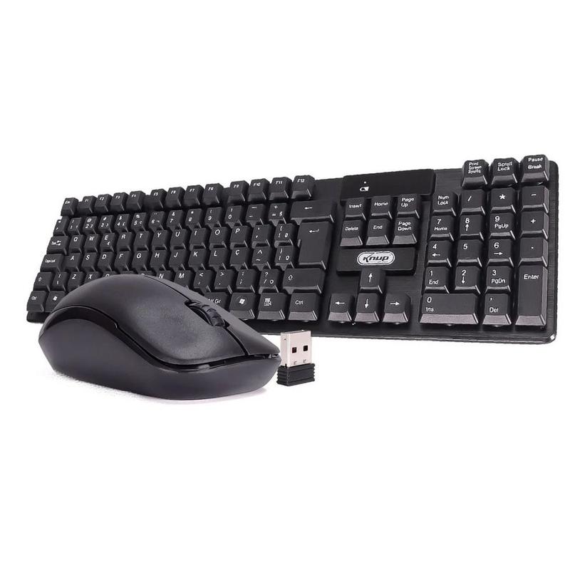 Teclado e Mouse sem FIo 2,4GHz Knup KP-2063 - Kit Teclado e Mouse